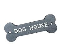 15cm x 5.5cm Cast Iron Dog Bone Shaped 'Dog House' Wall Sign/Plaque