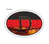 15cmx10.3cm 3D Vintage D Germany Country Code Oval Flag Car Sticker Helmet