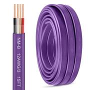15FT 12/3 NM-B Wire with Ground - 12 Gauge 3 Conductor Solid Copper Residential Indoor Electrical Cable for Home Outlets, Switches, Lighting Circuits and Wiring