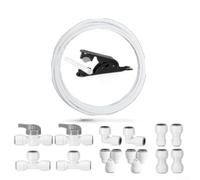 15FT 3/8 Inch RO Water Tubing with Quick Connect Fittings - Flexible Plastic Pipe for Refrigerators Ice Makers Coffee Machines White 4.5m