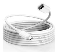 15FT Long USBC Extension Cable for Ring Solar Panel and Camera, White Waterproof USB Type-C Male to Female Extender Cord Charger 45W for Ring USBC Solar Panel,Security Camera,Mag-Safe Charger