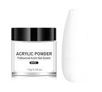 15g Large Capacity Acrylic Powder for Nail Extensions - Transparent/White/Pink Professional Monomer Powder with Strong Adhesion, Easy to Shape,Nail Carving and Sculpting Supplies (white, 1)