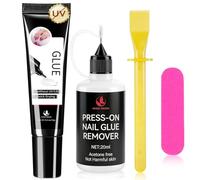 15G Super Strong Nail Glue Non Uv & 20Ml Acetone Free Nail Polish Remover
