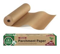 15in x 210ft Unbleached Parchment Baking Paper Roll with Cutter- 262 Sq.Ft for Baking, Cooking, Grilling, Air Fryer and Steaming