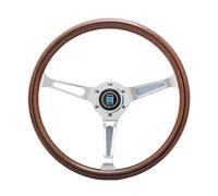 15inch 380mm Universal Retro Car Wood Film Steering Wheel Classic Vintage Wooden Sports Steering Wheel(Style A)