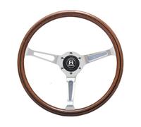 15inch 380mm Universal Retro Car Wood Film Steering Wheel Classic Vintage Wooden Sports Steering Wheel(Style 3)