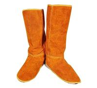 15inch Leather Welding Spats Heat and Abrasion Resistant Welder Tools Protection Feet Cover Welding Boot Shoes Covers Welder Shoe Leather Cover 15inch Welding Spats Working Tool Protection and