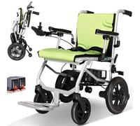 15kg Ultra-Light Foldable Electric Wheelchair for Adults, 400W Dual Motor All-Terrain Power Chair, 20KM Range & 100kg Capacity, Dual Control & 3-Second Folding