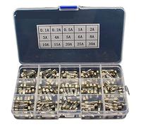 15Kinds 150pcs 5 * 20 Fast-Blow Glass Tube Fuses Car Glass Tube Fuses Assorted Kit 5X20 with Box Fusiveis 0.1A-30A Household Fuses Protected circuits