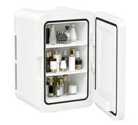15L/21 Cans Mini Fridge Cooler and Warmer, Portable AC/DC Powered Small Fridge for Bedroom, Office, Car, Travel, 40dB Quiet Mini Refrigerator for Drinks, Food, Makeup, Skincare