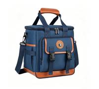 15l 3-layer Insulated Cooler Lunch Bag, Leakproof With Shoulder Strap, Adjustable Buckle For Picnic Mat Storage, Side Hanging Ring For Expandable Storage, Compass Decor For Camping Travel