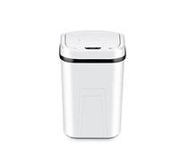 15L Automatic Sensor Kitchen Bin Non-Contact Little Plastic Garbage Bin Square Sensor Waste Dust Bin with Lid for Bathroom Kitchen White