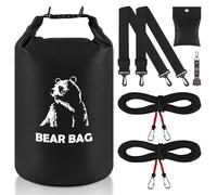 15L Bear Food Bag for Food Backpacking Camping, Ultralight Bear Bag Hanging Kit, Waterproof Bear Proof Canister Gear Bags with Survival Nylon Ropes, Carabiners, Bear Bell, Rock Pouch, Pulley System