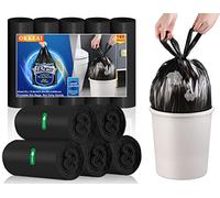 15l Bin Bags Small Black Bin Liners with Tie Handle160 Counts Mini Garbage Bags Plastic Waste Bags Rubbish Bags Kitchen Pedal Trash Bags for Toilet,Office,Bathroom,Bedroom, Fit 12-20L Swing Bin