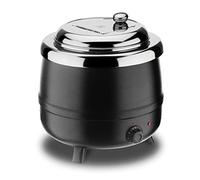 15L Black Commercial Soup Kettle Warmer, 400W Catering Electric Insulation Food Warmer with Removable Inner Pot, for Mulled Wine, Chilli or Curry