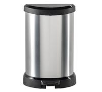 (15L) Curver Pedal Bin Deco D-Shape Silver Trash Waste Container Rubbish Bin 15/40L