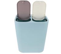 15L Double Kitchen Trash Can with Lid, PP Plastic, Wet & Dry Waste Separation, Space-Saving Design for Home & Kitchen, Efficient Garbage Bin for Easy Disposal