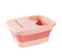 15L Foot Bath with Massage, Foldable Foot Bath with Lid, Foot Tub with Massage, Portable Foot Massage Foot Bath with Massage Nubs, Pink