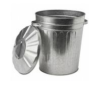 15L Galvanised Metal Mini Dustbin Anti Rust Small Recycle Trash Can