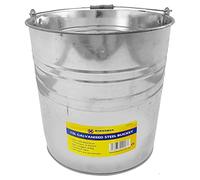 15L Galvanised Steel Bucket - With Wooden Carry Handle, Water Coal Multi Purpose | Indoor & Outdoor Use, Strong & Durable, Storage Pot | Household Organiser