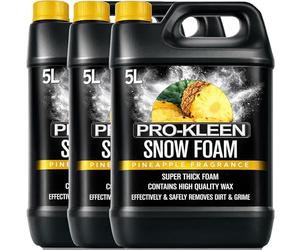 15L of Pro-Kleen Professional Snow Foam with Wax - Pineapple Fragrance - Super Thick Foam - Suitable for all Car Exteriors & Lances