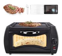 15L Oven for Roti Chapati & Naan, Electric Pizza Oven with Baking Tray, Grill Net & Tongs - Home Kitchen Bread Maker Machine