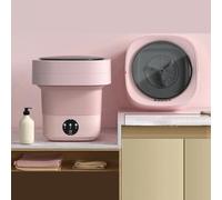 15L Portable Washing Machine, Mini Washing Machine, Foldable Collapsible Washer, 2-in-1 Smart Washer with Blue Light, for Baby Clothes, Underwear, Camping, RV(Pink)