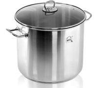15L Stockpot with Lid - Silver