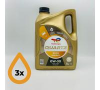 15L TotalEnergies Quartz 9000 ENERGY 0W-30 Total Engine Oil - 3 x 5 Litres