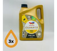 15L TotalEnergies Quartz INEO First 0W-30 Total Engine Oil - 3 x 5 Litres