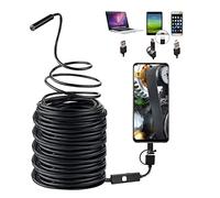 15m 20m 30m 40m 45m USB Endoscope, Inspection Camera Borescope Micro USB/Type C 3 In 1 HD 2 MP 8mm Waterproof Camera Tube Drain With 8 LED For Android Phone/Windows/Tablet/PC