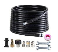 15M/50FT High Pressure Washer Drain Hose Cleaning Kit for Karcher K2 K3 K4 K5 K6 K7 Series & Bosch AQT, Drain Jetter for Pressure Washer Ideal for Drains,Patios,Driveways