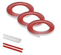15M(5M*3 Rolls) PVC Quadrant Trim,Flexible Laminate Beading Self Adhesive Plastic Wall Corner Edging Strip for Worktop Ceiling Floor,Caulk Moulding Skirting Board Trim(12mm*6mm)