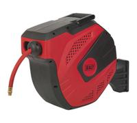 15m Auto-Rewind Control 10mm Air Hose Reel - 1/4" BSP Inlet & Outlet - Rubber