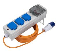 15m Caravan & Camping Mains Unit with RCD - 3 x 13A UK Sockets - 16A 2P+E Plug