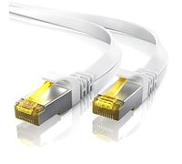 15m CAT 7 Flat Gigabit Ethernet LAN Network Cable - 10 Gbps High Speed Lead - 600Mhz - RJ45 Patch Cord - Cat. 7 Raw UFTP PIMF shielding - Switch Router Modem Raspberry Pi 4 Console PS3 PS4 - white