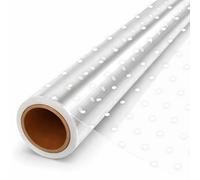 15m Christmas Cellophane Wrap, Clear Cellophane Wrap with Polkadot Design for Hampers, Cellophane Roll for Gift Baskets and Christmas Gifts, Cellophane Roll (40cm Wide)