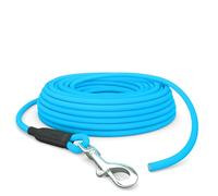 15m drag leash dogs, waterproof dog leash round leash without loop, safe free running training leash cyan-blue, up to 35kg