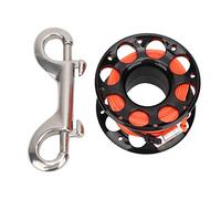 15m Durable Plastic Scuba Diving Finger Spool Reel, Underwater Accessory for Divers, with Stainless Steel P - Shaped Hook, Lightweight and Corrosion Resistant Gear for Cave Technic (black wheel)