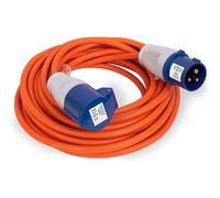 15M Extension Lead Cable - Heavy Duty Caravan Hook Up Cable, 16 Amp Cable 240V Camping Extension Lead, High Vis Orange Mains Power Lead Cable for Campervan & Motorhome