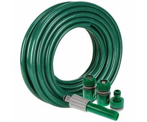 15m Garden Hose Pipe Reinforced Braided PVC Watering Hosepipe with Connectors