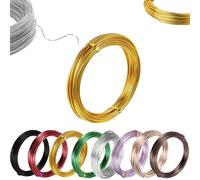 15m Gold Aluminum Craft Wire 3mm 9 Gauge,Thick Crafting Bendable Sculpting Copper Wires,Weaving Wrapping Florist Metal Wire for Jewellery Making,Modelling,Bead Floral Making Skeleton Wires