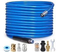 15M High Pressure Washer Drain 3000 PSI/180bar Hose Cleaning Kit Sewer Jetter Kit for Karcher K2 K3 K4 K5 K6 K7 Series & Bosch AQT Household Use Pressure Washer
