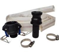 15M Lay Flat Hose 1.25" Kit J Fold Flat Water Hose Camlock B & E 8 Bar Working Pressure 24 Bar Burst