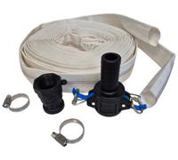 15M Lay Flat Hose 1.25" Kit K Collapsible Water Transfer Hose With Camlock Type C & Type A Fittings 8 Bar Working Pressure
