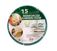 15M Reinforced PVC Garden Hose High Quality Ideal for All Season - 3 Layer Solid Construction - Suitable for All Gardening Needs.