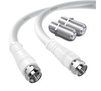 15m RG6 Coaxial Cable Extender with F Type Connectors - Coax Cable Cord | 75 Ohm | Double Shielded | High-Speed Internet, Digital TV Aerial & Satellite Extension - Indoor/Outdoor | White