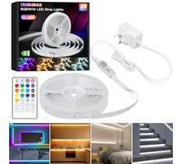 15M RGBWW+IC LED Strip Lights,Dimmable Multi-Colored+3000K-6500K LED Lights with Remote,Self-adhesive Color Changing Flexible Tape Lights,24V Cuttable DIY Light Strip for Indoor Bedroom Wardrobe Stair