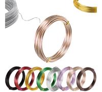 15m Rose Gold Aluminum Craft Wire 3mm 9 Gauge,Thick Crafting Bendable Sculpting Copper Wires,Weaving Wrapping Florist Metal Wire for Jewellery Making,Modelling,Bead Floral Making Skeleton Wires