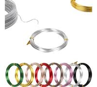 15m Silver Aluminum Craft Wire 3mm 9 Gauge,Thick Crafting Bendable Sculpting Copper Wires,Weaving Wrapping Florist Metal Wire for Jewellery Making,Modelling,Bead Floral Making Skeleton Wires